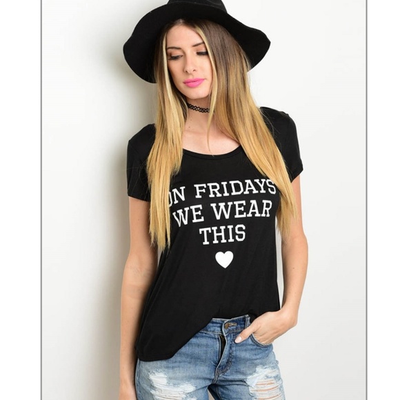 Tops - Black 'Friday' Graphic Tee